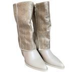 Beige Laarzen met Gouden Accent, Ophalen of Verzenden, Nieuw, Beige, Hoge laarzen
