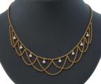 Jasseron antieke cascade ketting 14k goud natuurlijke parels, Sieraden, Tassen en Uiterlijk, Ophalen of Verzenden, Goud, Ketting