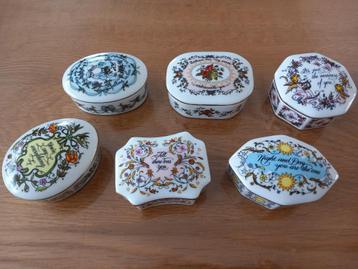 6 Porseleinen muziekdoosjes Songs of love Franklin Porcelain beschikbaar voor biedingen