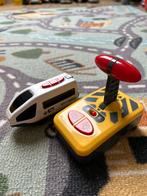 Houten treinset met treinen, afstandsbediening en kraan, Overige merken, Zelf te bouwen, Ophalen of Verzenden, Elektrisch