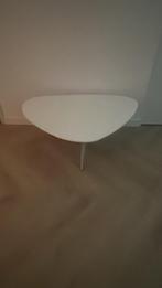 Moderne salontafel wit blad, chrome poten, Ophalen, Minder dan 45 cm, Metaal of Aluminium, 55 tot 75 cm