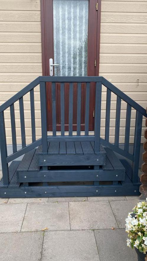 Opstappen, caravanopstap, chalet, tinyhouse opstap, Tuin en Terras, Terrasdelen en Vlonders, Zo goed als nieuw, Hout, Ophalen of Verzenden