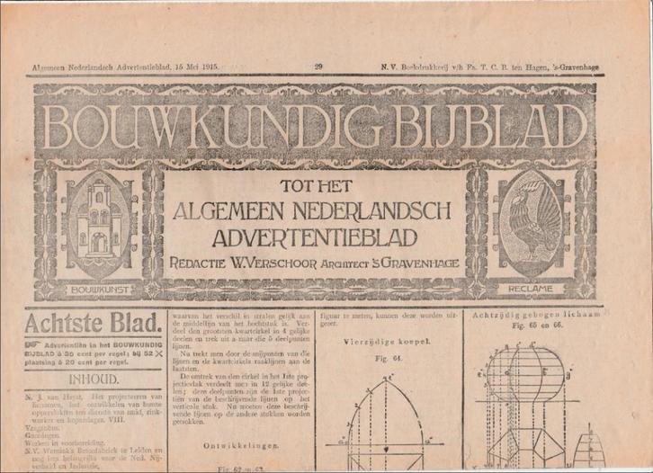 kranten 1e wereldoorlog watersnood bouwkunde advertenties, Verzamelen, Tijdschriften, Kranten en Knipsels, Krant, 1940 tot 1960