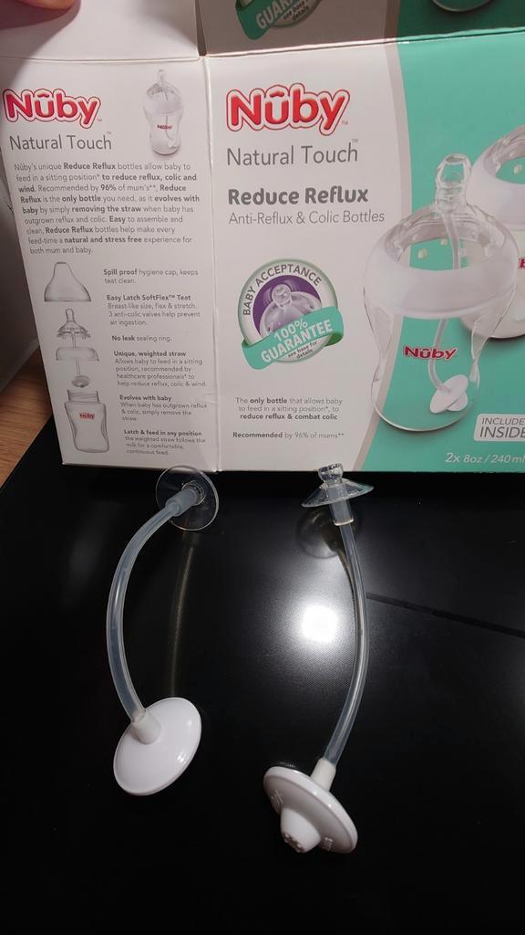 Nûby anti reflux &colic weighted straw om zittend te drinken, Kinderen en Baby's, Babyvoeding en Toebehoren, Zo goed als nieuw