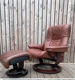 Mooie Stressless Mayfair & Hocker. Maat L, Huis en Inrichting, Fauteuils, Ophalen of Verzenden, Leer