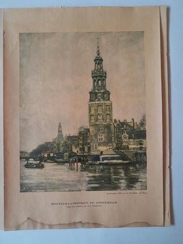 Prent Montelbaanstoren Amsterdam beschikbaar voor biedingen