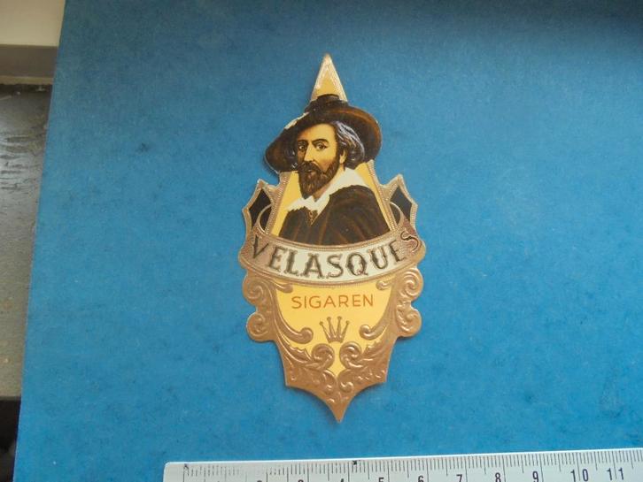 Oude sigarenband / etiket VELASQUES, Verzamelen, Rookartikelen, Aanstekers en Luciferdoosjes, Gebruikt, Sigarenbandjes, Ophalen of Verzenden