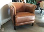 Schapenleren stoel, landelijk, vintage, Huis en Inrichting, Fauteuils, Ophalen, Gebruikt, 50 tot 75 cm, Leer