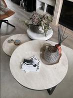Marmer salontafel set marmertafel marmer salontafel, Huis en Inrichting, Tafels | Salontafels, Rond, Zo goed als nieuw, Minder dan 50 cm