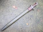 Amerikaanse bajonet 1906 met schede en leren drager R.I.A., Verzamelen, Ophalen of Verzenden, Landmacht, Nederland, Mes of Dolk