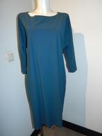 Ladress zee groene stretch jurk driekwart mouwen L, Kleding | Dames, Jurken, Verzenden, Maat 42/44 (L), Zo goed als nieuw, Knielengte
