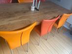 6 Kunstleren Eetkamerstoelen - Oranje & Rood, Huis en Inrichting, Ophalen of Verzenden