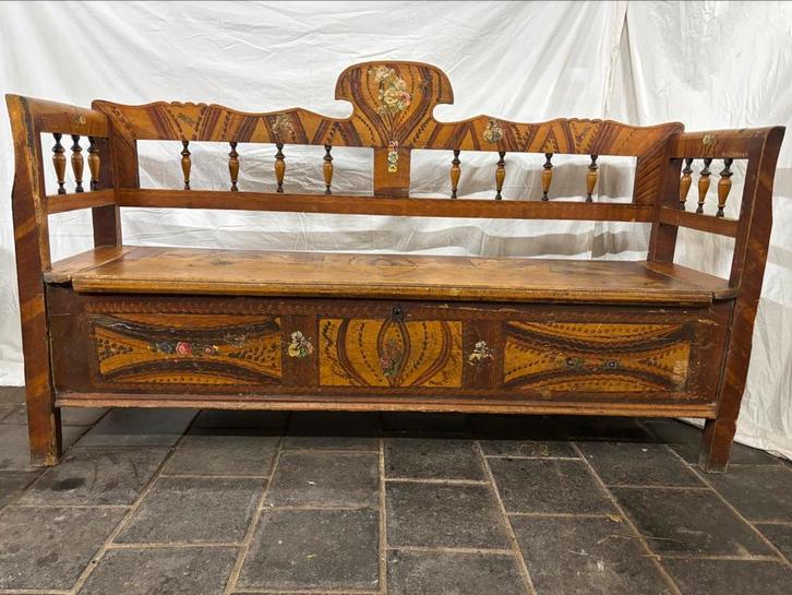 Antieke klepbank, Antiek en Kunst, Antiek | Meubels | Stoelen en Banken, Ophalen