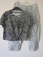 M.F Girbaud design broek met bijpassende top maat 36/38, Verzenden, Beige, Maat 36 (S), M.F. Girbaud