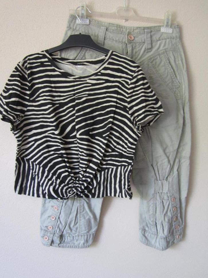 M.F Girbaud design broek met bijpassende top maat 36/38, Kleding | Dames, Broeken en Pantalons, Zo goed als nieuw, Maat 36 (S)