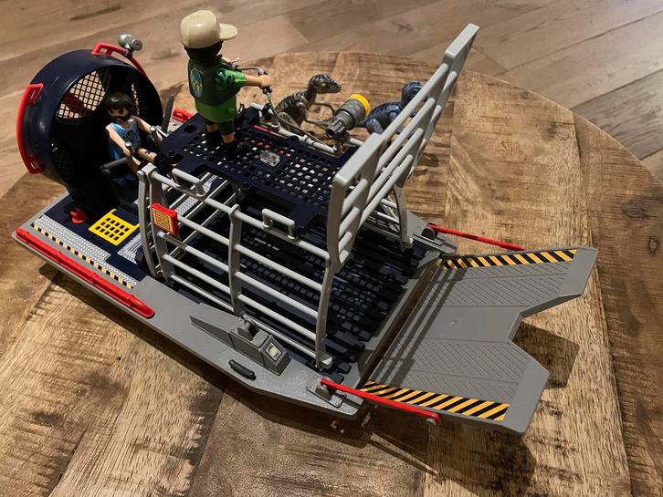 Playmobil Jurassic World 9433 Boot met kooi, Kinderen en Baby's, Speelgoed | Playmobil, Gebruikt, Ophalen