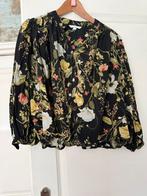 Zwarte blouse met bloemen maat S valt ruim meer m/l van H&M, Kleding | Dames, Blouses en Tunieken, H&M, Zwart, Maat 42/44 (L)