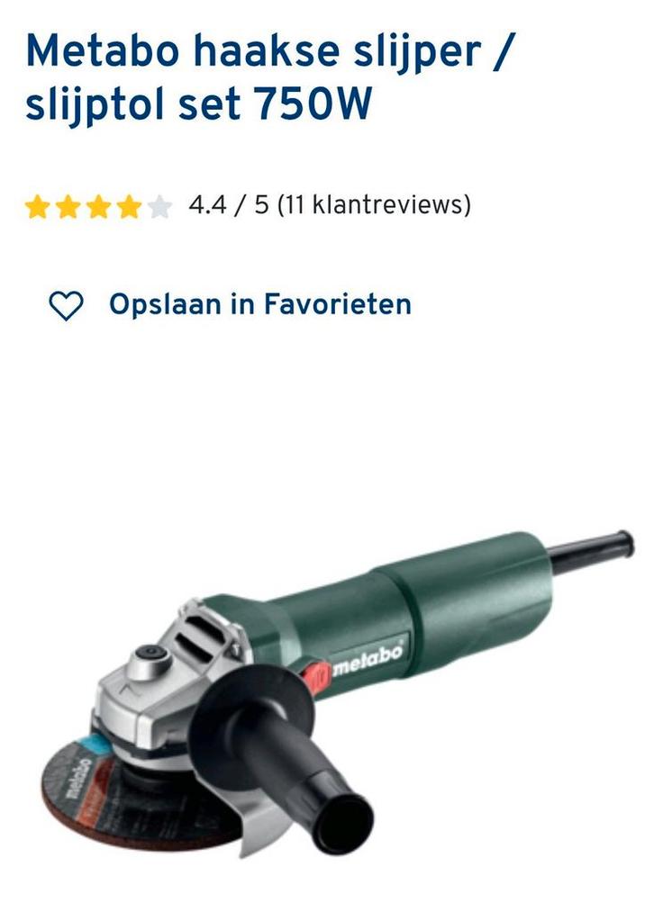 Metabo Slijptool - Nieuw in doos, Doe-het-zelf en Verbouw, Gereedschap | Slijpmachines, Nieuw, Haakse handslijpmachine, 700 tot 1000 watt