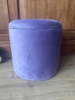 Paarse Opbergpoef - Stijlvol & Praktisch!, Huis en Inrichting, Ophalen, Minder dan 50 cm, Rond, Zo goed als nieuw