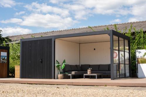 Berging met overkapping Allure met aluminium constructie, Tuin en Terras, Overkappingen, Zo goed als nieuw, Overige typen, Ophalen