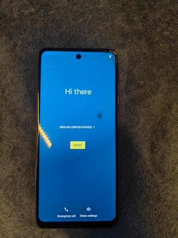 Motorola Moto e14 met barst werkt wel beschikbaar voor biedingen