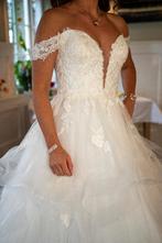 Waterfall trouwjurk – ivoor – maat 36/38 – WED2B, Ophalen, Zo goed als nieuw, Wit, Trouwjurk