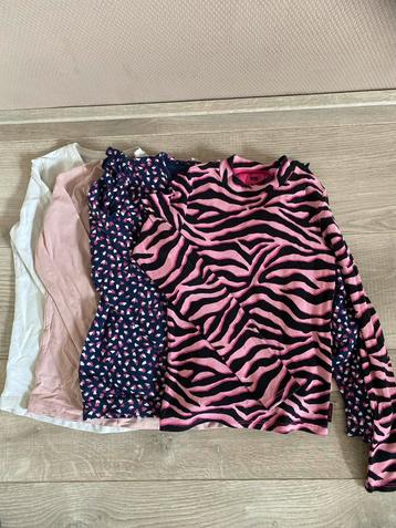 4x Meisjes Longsleeves & Jurk - Maat 122-128 beschikbaar voor biedingen