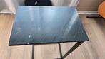 Bijzettafel zwart marmer, Huis en Inrichting, Minder dan 55 cm, Gebruikt, Metaal of Aluminium, Rond