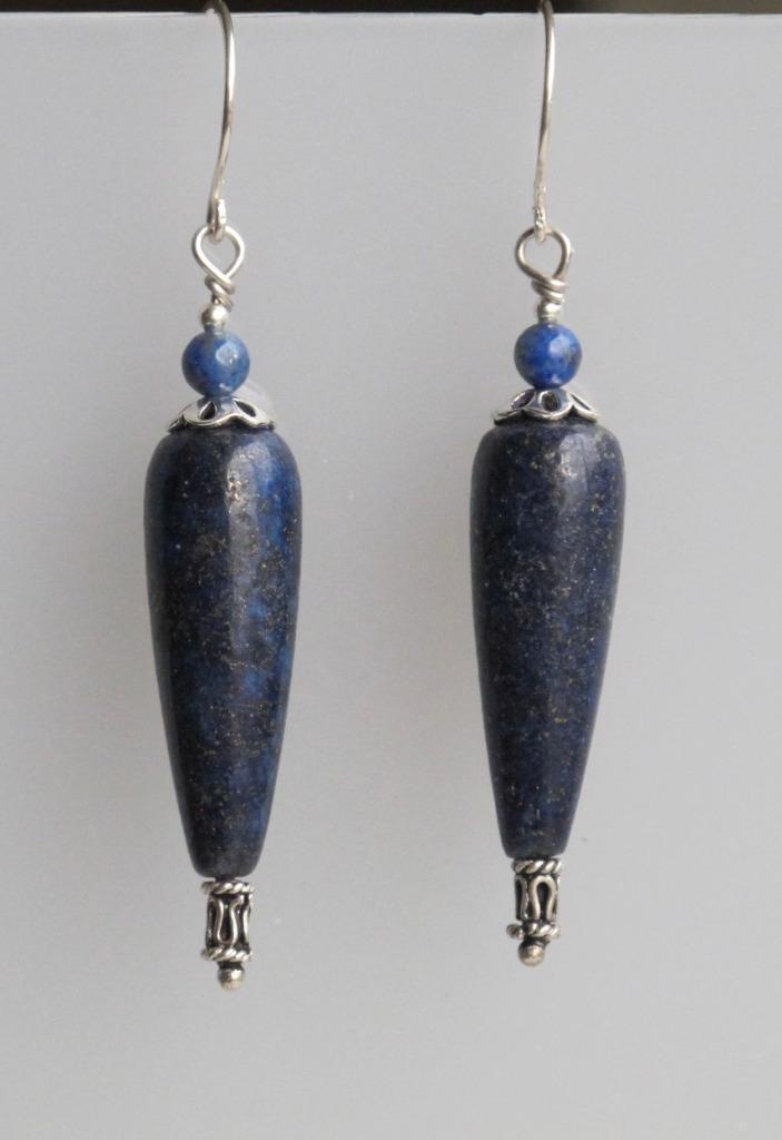 Schitterende oorbellen, Lapis lazuli, GEHEEL ZILVER, Sieraden, Tassen en Uiterlijk, Oorbellen, Nieuw, Hangers, Zilver, Blauw, Met edelsteen