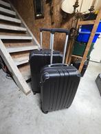 Trolley Set - Zwart, 60 tot 70 cm, Uitschuifbare handgreep, Gebruikt, Hard kunststof