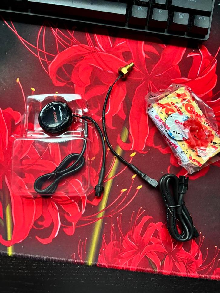 Koso temperatuur meter rond Rood NIEUW!, Fietsen en Brommers, Brommeronderdelen | Scooters, Ophalen of Verzenden