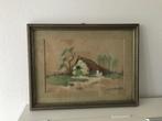 Mooie Aquarel van boerderij is gesigneerd, Antiek en Kunst, Kunst | Schilderijen | Klassiek, Ophalen of Verzenden