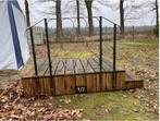 Houten Opstap/Trap/Bordes Stacaravan113x184cm 32,5cm hoog, Gebruikt, Hout, Ophalen