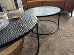 Salontafel set (zwart metaal), Huis en Inrichting, Tafels | Salontafels, Ophalen, Gebruikt, Rond, 50 tot 100 cm