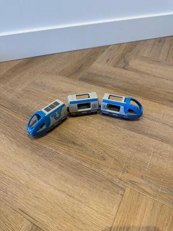 Heel goed blauw grijs Brio houten trein elektrisch 33512 bat beschikbaar voor biedingen