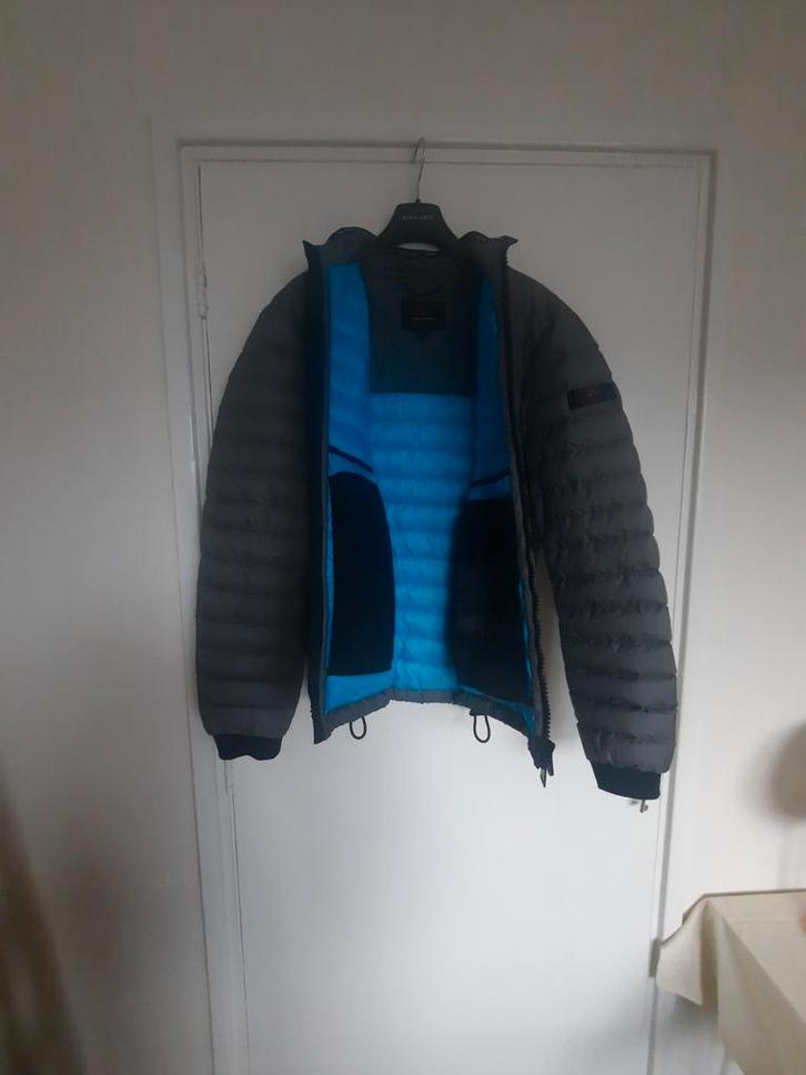 Peuterey Grijze/zeeblauw Herenjas - Maat L, Kleding | Heren, Jassen | Winter, Zo goed als nieuw, Maat 52/54 (L), Grijs, Ophalen of Verzenden
