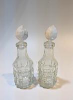 2 Vintage glazen parfumflesjes, Ophalen of Verzenden