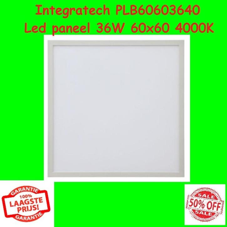 Integratech PLB60603640 Led paneel Bright 36W 60x60 4000K, Huis en Inrichting, Lampen | Plafondlampen, Nieuw, Kunststof, Metaal