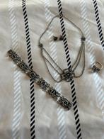 Zilveren sieradenset met roosjes, Ophalen of Verzenden, Gebruikt, Zilver, Met hanger