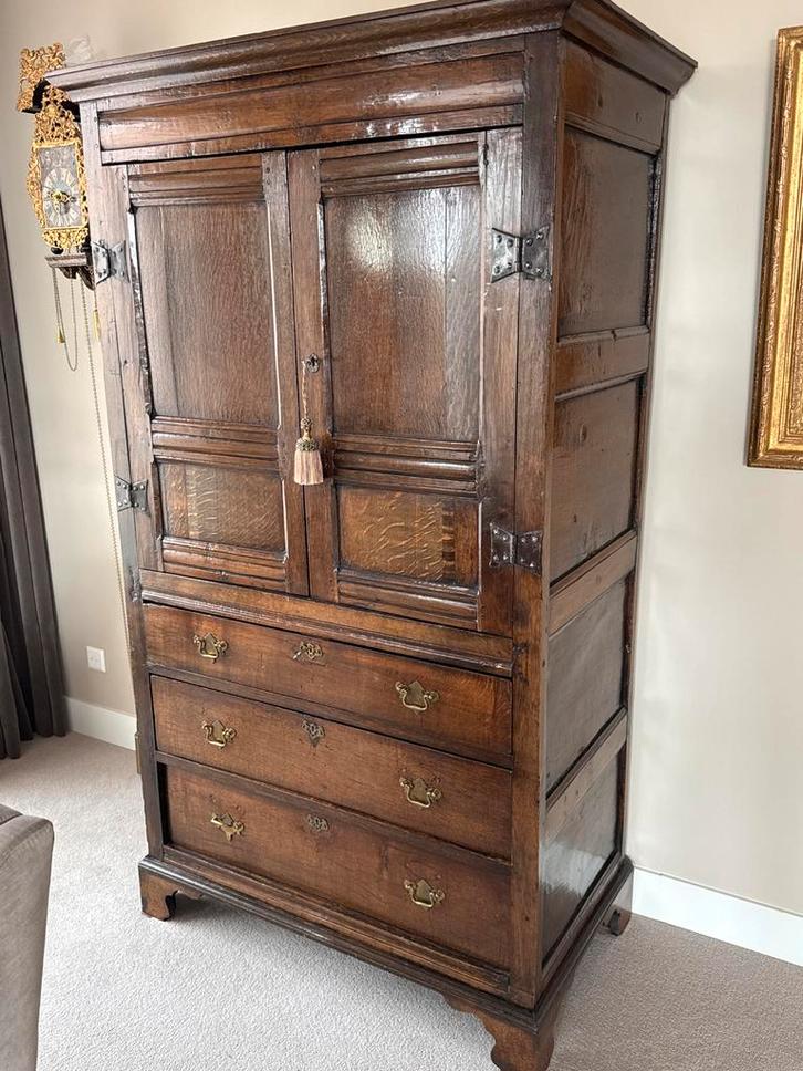 Antieke Eikenhouten Kabinet met Laden, Antiek en Kunst, Antiek | Meubels | Kasten, Ophalen of Verzenden