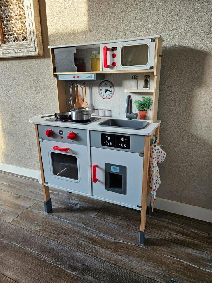 Speelgoedkeuken met accessoires, Kinderen en Baby's, Speelgoed | Speelkeukens, Zo goed als nieuw, Speelkeuken, Hout, Ophalen