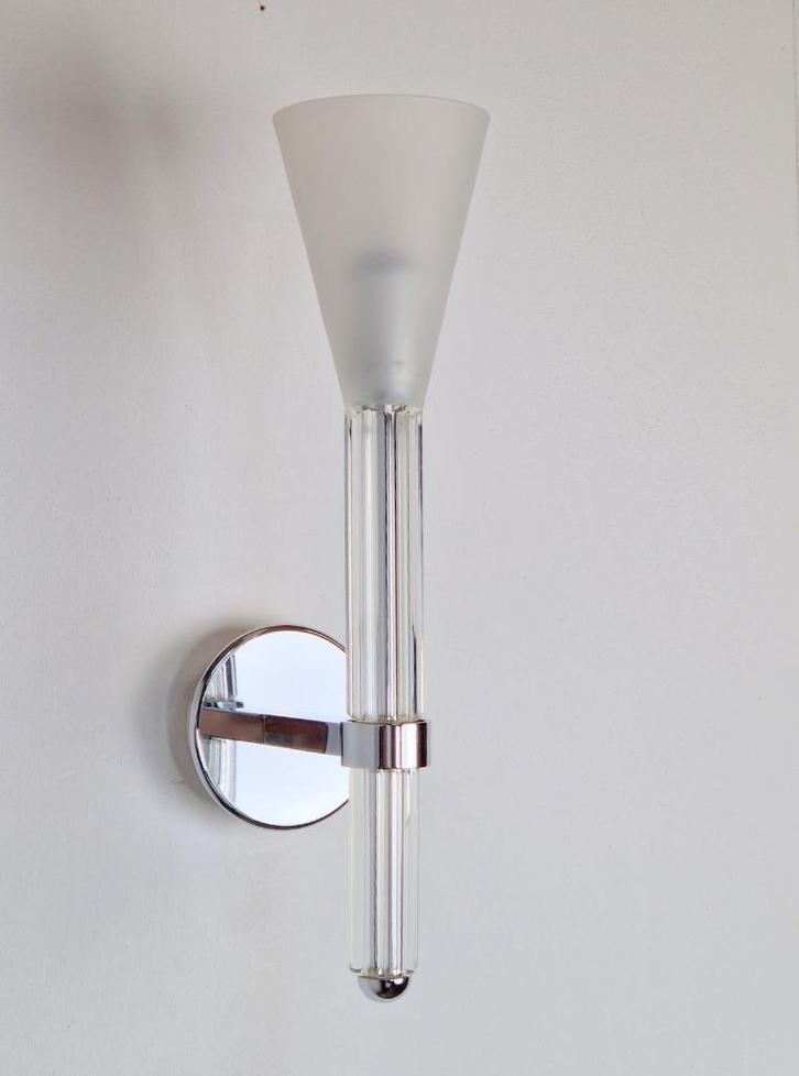 Elio Giudici Design wandlamp ice 11 lumen center italia ‘80, Huis en Inrichting, Lampen | Wandlampen, Zo goed als nieuw, Glas