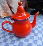 emaille potje/ rood emaille theepot, Ophalen of Verzenden