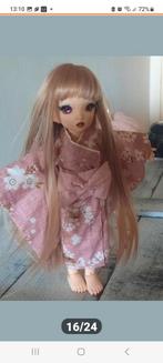 Bjd 1/6, ooak gecustumized ,fullset + extra kleding sets., Ophalen of Verzenden, Nieuw, Pop