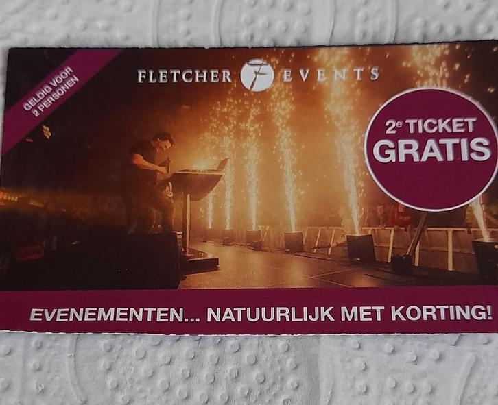 Fletcher Events 2e ticket gratis, Tickets en Kaartjes, Evenementen en Festivals, Twee personen