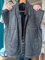 Zwarte leren vintage  biker vest met studs Maat xl, Kleding | Heren, Onbekend, Zwart, Maat 56/58 (XL), Ophalen of Verzenden