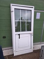 Deur Deuren kozijn Meranti hout kunststof Dubbel glas, Gebruikt, Deurkozijn, 150 tot 225 cm, Inclusief glas