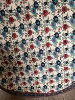 Rond katoen tafelkleed met bloemen uit India, Huis en Inrichting, Tafelkleden, Ophalen of Verzenden, Zo goed als nieuw, Rond