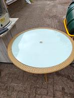 Nette aluminium tuintafel met glasplaat, Ophalen, Rond, Aluminium, D