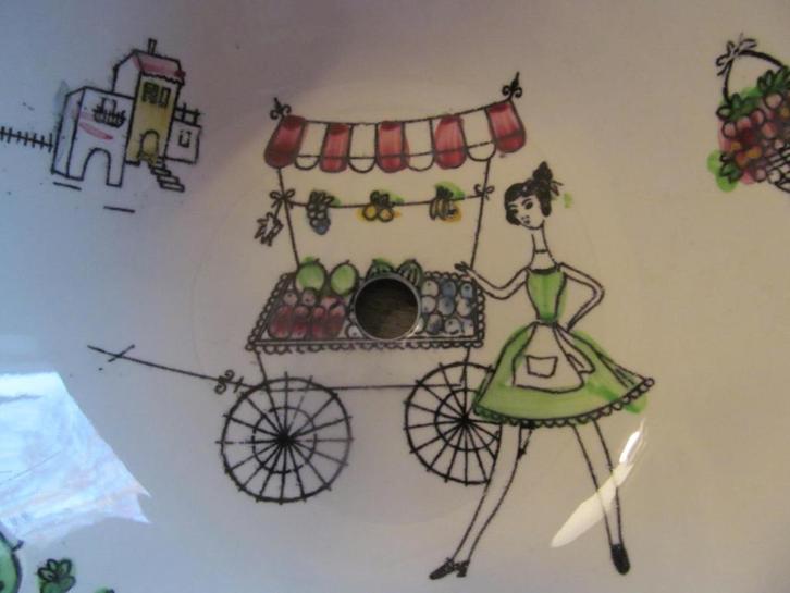 Grunstadt Keramik decor Zuidelijk Landschap Schaal Fifties, Huis en Inrichting, Keuken | Servies, Gebruikt, Schaal of Schalen